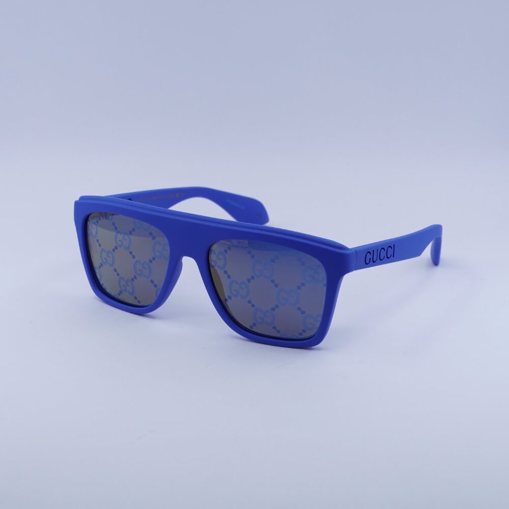 🕶️ New Gucci GG1570S 004 Sunglasses - Matte Blue Frame - Picture 5 of 11